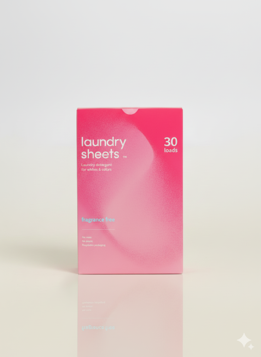 Parfümfreie Waschmittelblätter von Marivera für empfindliche Haut