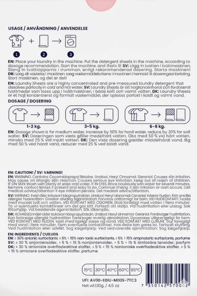 Marivera Waschmittelblätter - Parfümfrei