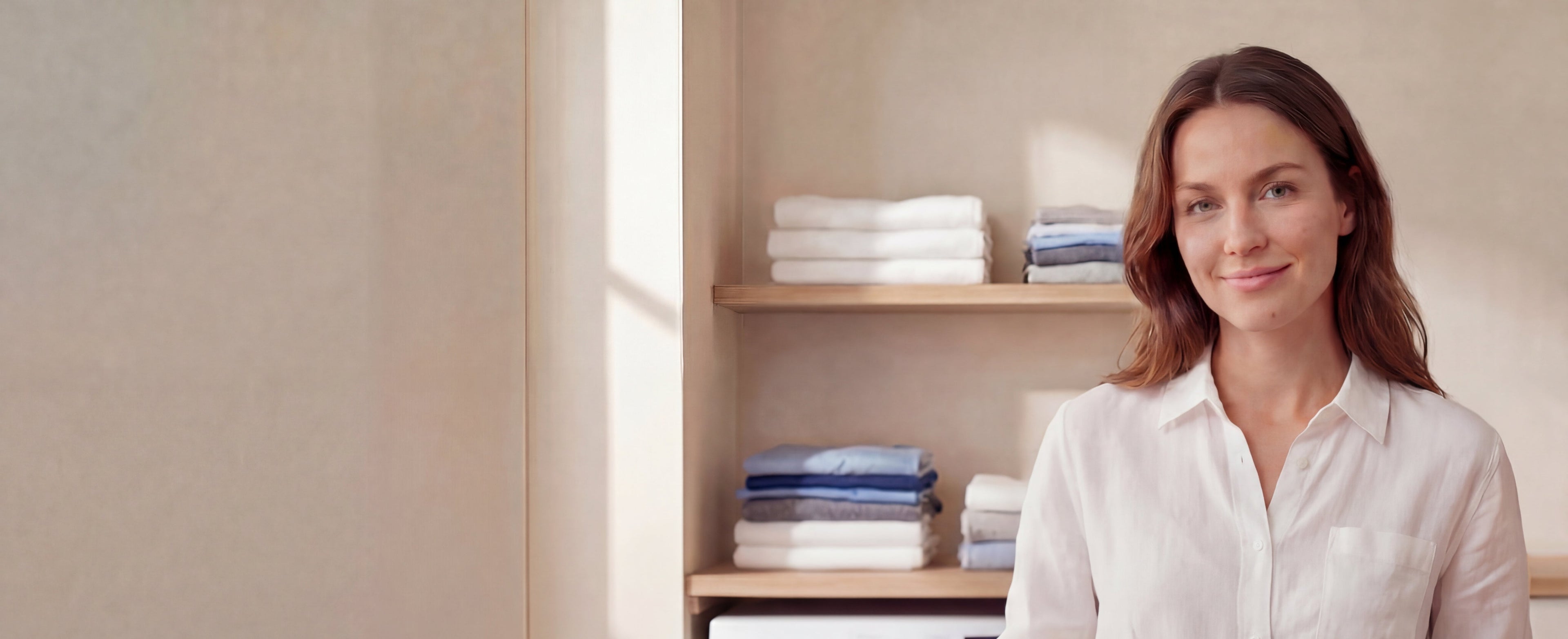 Marivera Kundin mit Waschmittelblätter